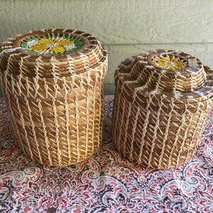Vintage Handwoven Marshalles Baskets Ponape / Marshall Islands